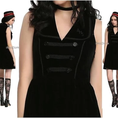 American Horror Story Bell Hop Черное Бархатное Платье XXL Goth Whimsigoth Косплей - Изображение 1 из 4