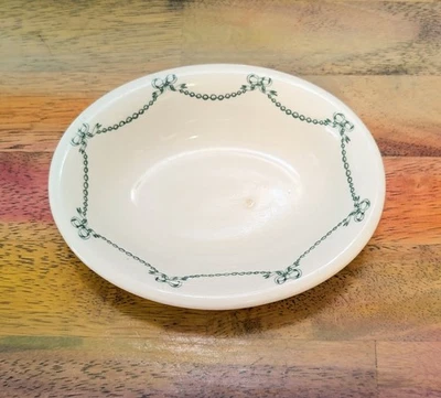 ⭐De colección John Maddock & Sons Pequeño Tazón Ovalado Plato Arcos Verdes Inglaterra Colonial Raro Foto 1 de 4