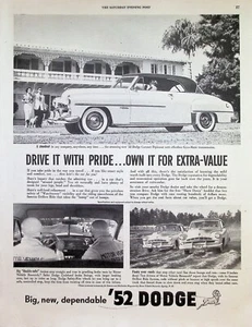 VINTAGE 1950s Print Ad ~ 1952 Dodge ~ Drive It With Pride - Picture 1 of 1