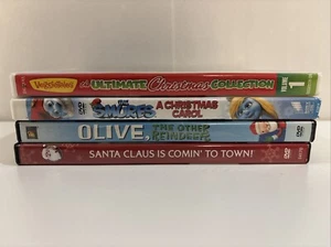 Kid Cold DVD Christmas Holiday Lot Four (4); Smurfs VeggieTales Oliver Santa EUC - Bild 1 von 5