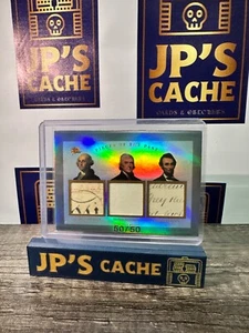 2023 Pieces of the Past Washington Jefferson Lincoln Triple Relic 50/50 - Picture 1 of 1