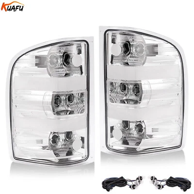 Tail Lights Lamps w/Bulbs For Chevy Silverado 1500 2500HD 3500HD 2007-2013 2014 - Image 1 of 4