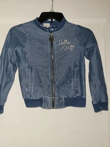 Hello Kitty Girls Light Denim Jacket Sweater Size 6X - Picture 1 of 5