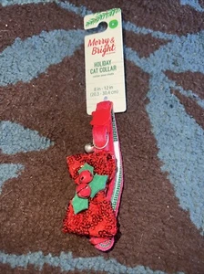 Merry & Bright Collection Festive Easy-Release Christmas Cat Collar 8-12 Inches - Picture 1 of 6