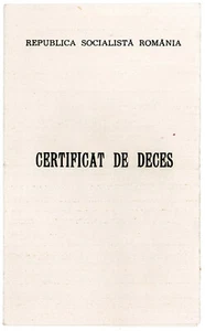 Romania, 1977, Vintage Death Certificate - RSR - Picture 1 of 3