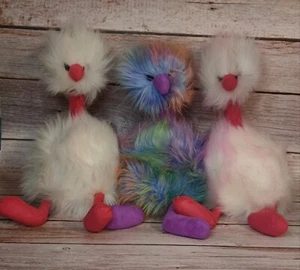 3 Jellycat Pom Pom, Emu, Strauß, Raspberry Ripple, Rainbow, Ostrich Weiss, 36cm - Bild 1 von 8