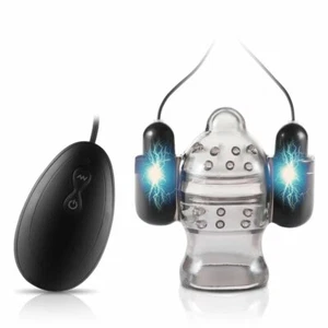 Double Bullet Vibrating Cock Penis Head Teaser Stimulator Masturbator Trainer - Picture 1 of 11