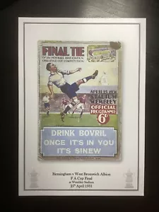 1930-31 Birmingham v West Bromwich Albion FA Cup Final Programme PRINT - Picture 1 of 1