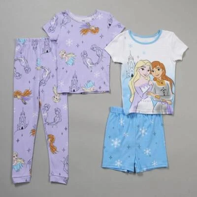 New Disney's Frozen 2 Elsa & Anna "Frozen Sisters" 4-Piece Pajama Set 4 6 8 10 - Image 1 of 2