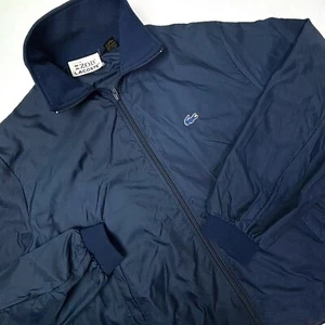 1980s Vintage Izod Lacoste Windbreaker Jacket Navy Blue Mens XL Zip Up GUC - Picture 1 of 10