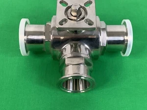 Válvula de bola de tres vías sanitaria SS304 de 1,5 pulgadas tipo T - Imagen 1 de 8