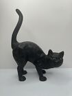 Vintage cast iron Halloween black cat Hubley 10" Tall Heavy Green Eyes