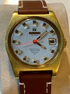 Vintage Tissot Electronic Seastar PR 516 GL Gold Plated - Picture 1 of 12