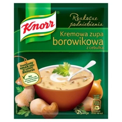 Knorr Kremowa Zupa Borowikowa z Cebulka Boletus Mushoom Soup Mix 50g Bag 3-Pack