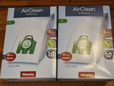 8 Bags 4 Filters Miele AirClean 3D Efficiency Type U - Image 1 of 4