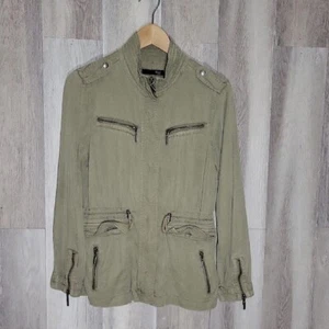 Max Jeans Womens Tencel Jacket XS Olive Green Utilitarian Military Lightweight - Picture 1 of 10