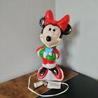 VTG 17" Santa's Best Christmas Disney Minnie Mouse With Present Blow Mold Clean