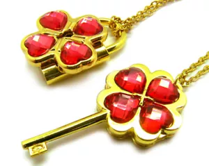 Shugo Chara! / Guardian Characters! Necklace with Light Red Gem Key Lock Pendan - Picture 1 of 5