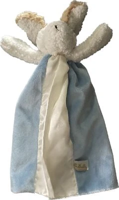 Bunnies By The Bay Skipit Puppy Dog Lovey Baby Security Blanket Satin Blue 10.5" - Image 1 of 3