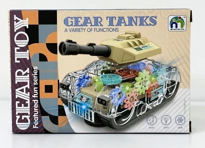 Juguete - Tanque de engranajes transparente 🌟Luz fresca 🌟Sonido 🌟Regalo de engranajes para niños de 3+ años Foto 1 de 4