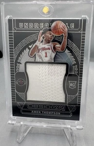 2023-24 Obsidian Amen Thompson Unbreakable Rookie Jersey RC /249 Rockets - Picture 1 of 2
