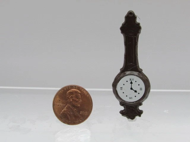 Reloj banjo de pared de metal miniatura para casa de muñecas MUL3547A Foto 1 de 1