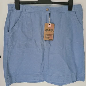 Falda Mantaray Azul Algodón Talla 16 Nueva con Etiquetas Debenhams PVP £35 Verano Informal - Imagen 1 de 9