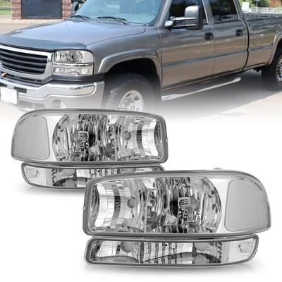 For 1999-2007 GMC Sierra 1500 2500 3500 Yukon 4Pcs Headlights+Bumper Lamps 00-06 Foto 1 de 4
