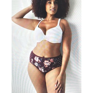 NUEVO CON ETIQUETAS Lane Bryant Marrón Chocolate Floral Pierna Alta Algodón Calzoncillos Bragas en 22 24 2X - Imagen 1 de 8