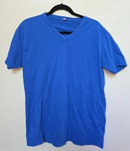 NextLevel Apparel blaues Damen T-Shirt mit V-Ausschnitt Baumwollmischung - Größe L - Bild 1 von 5