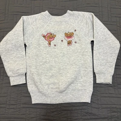 Sudadera Vintage Niñas Jóvenes 12 Aguja Cuello Redondo Osos de Peluche Bailarinas  Foto 1 de 4
