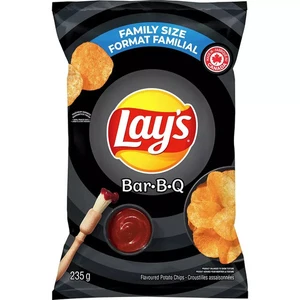 4 x Bags Lays Bar-B-Q Flavoured Chips LARGE Family Size 235g Canada FRESH - Picture 1 of 2