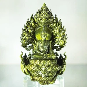 Thailändisches Amulett PhraNakProk Phra BuddhaSukNiran Mini Statue Messing Wat Sirindhorn #44 - Bild 1 von 15