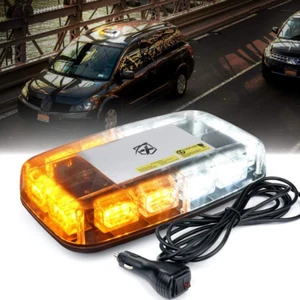 Xprite 12" Rooftop Strobe Beacon Light, White Amber LED Emergency Warning Flashi - Picture 1 of 7