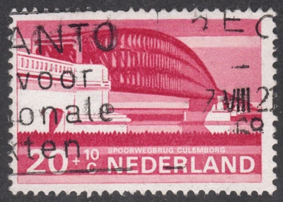 1968 Netherlands SC# B436 - Railroad Bridge - Used - Image 1 of 2