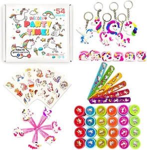Fun Rainbow Unicorn Prize Box for Girls Small Toys Birthday Party Favors 54 PCS - Picture 1 of 11