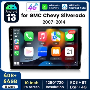 4+64G Android13 For GMC Yukon Chevy Silverado Sierra Car Stereo Radio GPS Nav BT - Bild 1 von 15