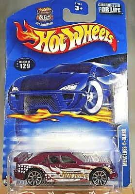 Mercedes Clase C Borgoña 2003 Hot Wheels Mainline/Colector #129 con cromo 10 velocidades Foto 1 de 4