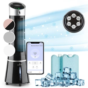 Klimagerät 4-in-1 mobiler Luftkühler Ventilator Luftbefeuchter WiFi App Schwarz - Bild 1 von 12