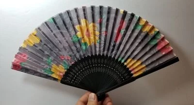 Корейский традиционный ручной работы печати шелк бамбук ручной вентилятор с чехлом США продавец - Изображение 1 из 4