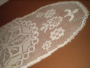 Vintade home-knit tablecloth fillet lace Oval - Picture 1 of 7