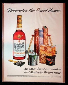 1950s Kentucky Tavern Straight Bourbon Whiskey Finest Homes Art Vintage Print Ad - Picture 1 of 1