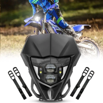 LED Headlight Hi/lLow DRL w/ Black Bazel For Yamaha WR450F WR250F 250 2007-2024 - Изображение 1 из 4