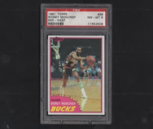 1981-82 Topps Basketball No 99 Sidney Moncrief PSA 8 - Picture 1 of 2