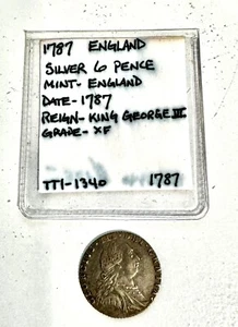 1787 Great Britain Silver 6 Pence -Higher Grade- - Picture 1 of 2