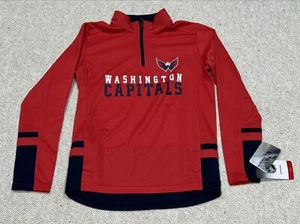 Washington Capitals Shirt YOUTH LARGE Benchmark 1/4 Zip Performance NHL NEW NWT - Picture 1 of 6