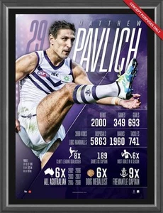 Matthew Pavlich Fremantle Dockers Farewell to a Legend Retirement Print Framed - Picture 1 of 1