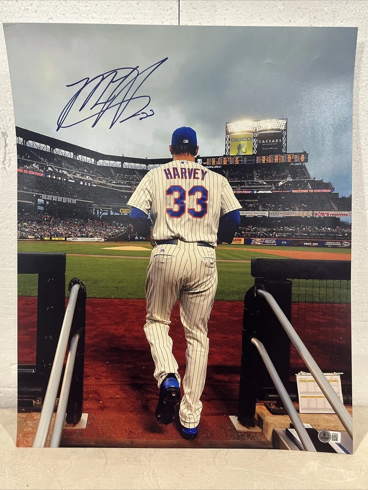 Foto autografiada de Matt Harvey 16x20 de los Mets de Nueva York con autenticación Beckett Foto 1 de 4