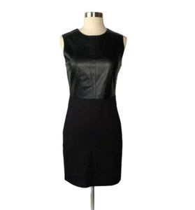 Neu mit Etikett $ 138 Kenneth Cole New York ärmelloses Kunstleder Etui-Kleid Größe 0 schwarz - Bild 1 von 8