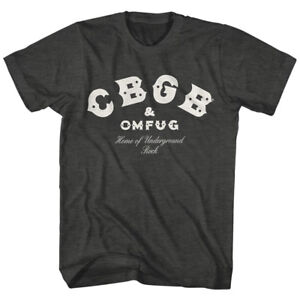 CBGB OMFUG Logo Charcoal Men's T Shirt Home of Underground Punk Rock OFFICIAL 